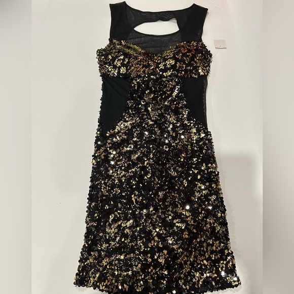 BSharp Black and Gold Sequin Mini Dress - Picture 5 of 11
